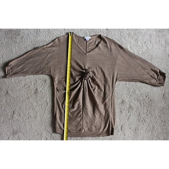 Garnet Hill - Dolman Sleeve, Knot Front Merino Pullover - Medium - Picture 5 of 8